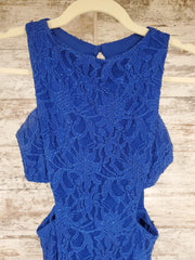 ROYAL BLUE LONG EVENING GOWN