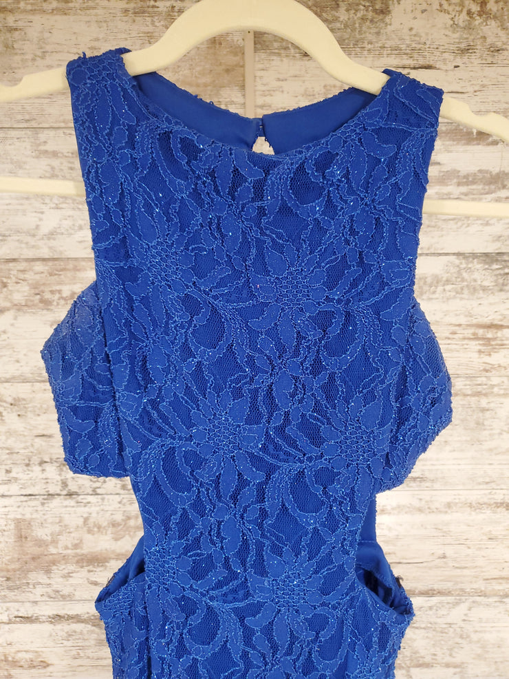 ROYAL BLUE LONG EVENING GOWN