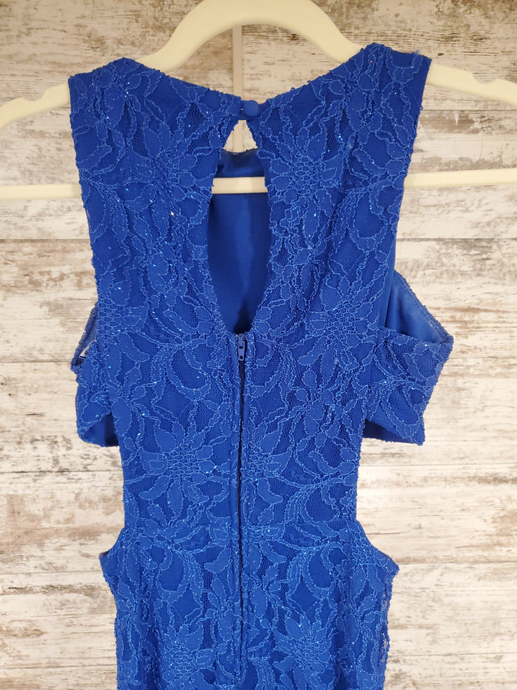 ROYAL BLUE LONG EVENING GOWN