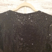 BLACK FULL SEQUIN SHORT DRESS