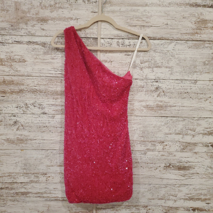 PINK SEQUIN SHORT DRESS (NEW)