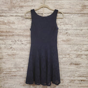 NAVY LACE SHORT DRESS