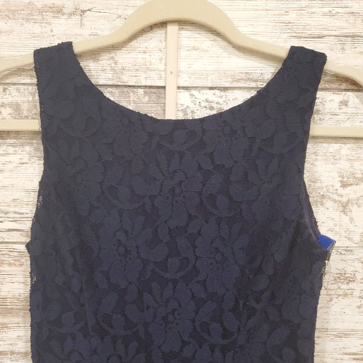 NAVY LACE SHORT DRESS