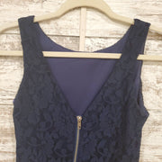 NAVY LACE SHORT DRESS