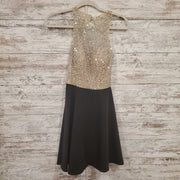 BLACK SPARKLY TOP SHORT DRESS