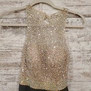 BLACK SPARKLY TOP SHORT DRESS
