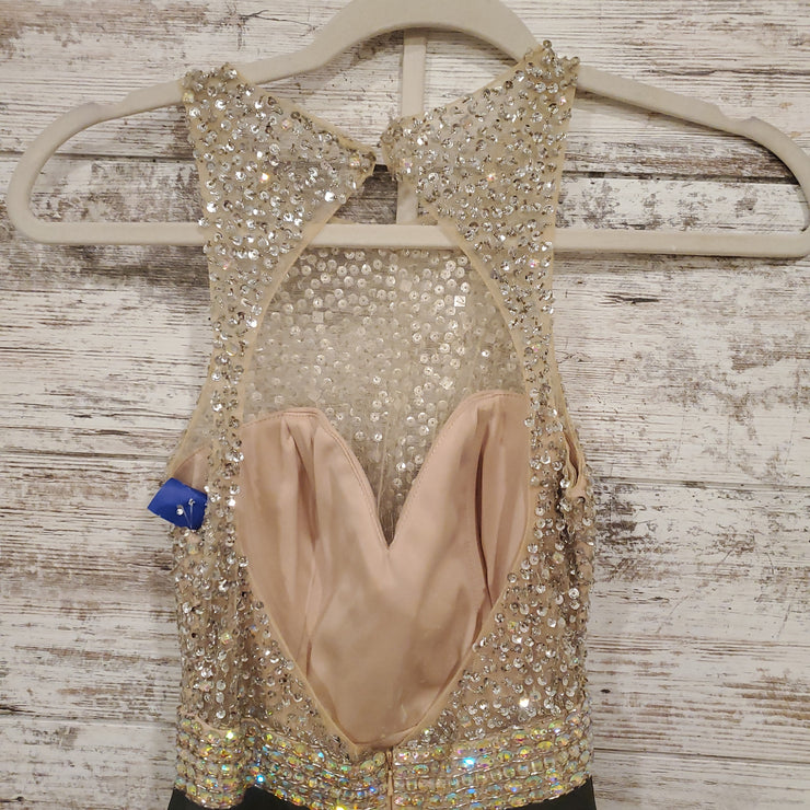 BLACK SPARKLY TOP SHORT DRESS