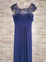 NAVY LONG EVENING GOWN