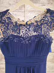 NAVY LONG EVENING GOWN