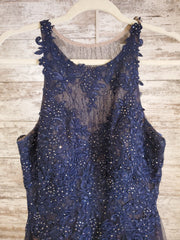 NAVY A LINE GOWN