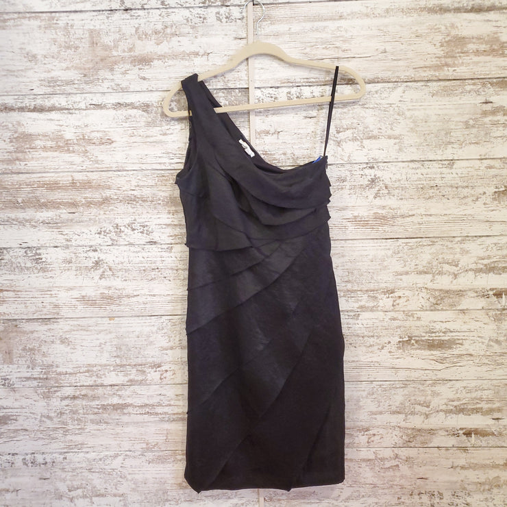 BLACK ONE SHOULDER SHORT DRESS