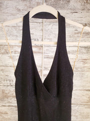 BLACK SPARKLY LONG DRESS