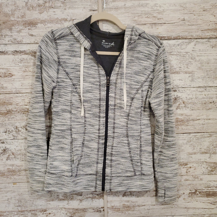 GRAY/WHITE ZIP UP JACKET