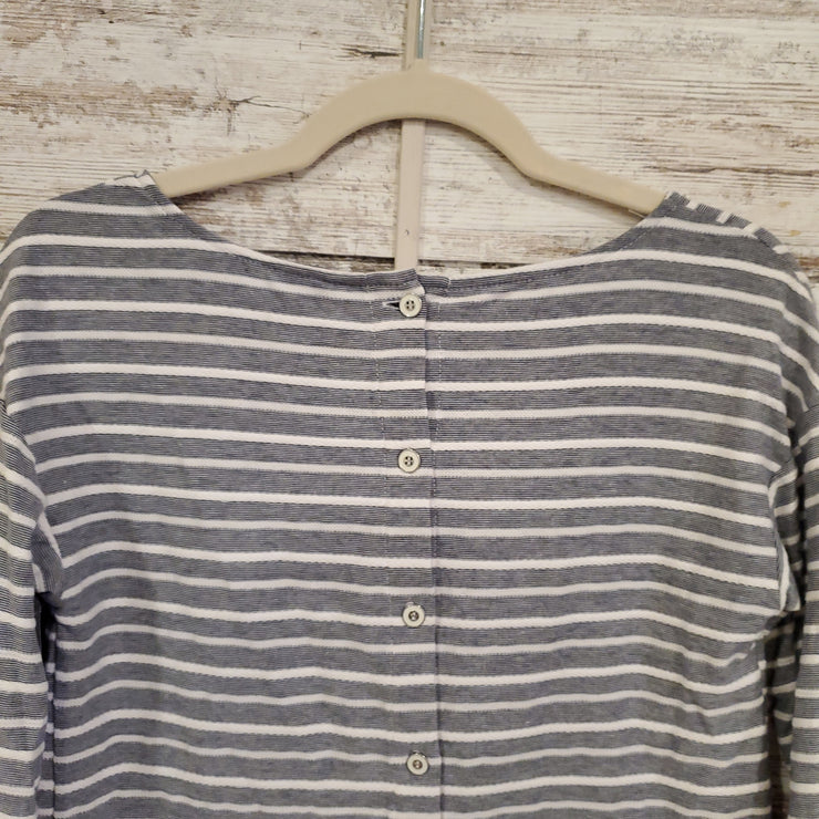 GRAY/WHITE LONG SLEEVE TOP