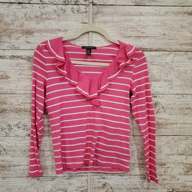 PINK WHITE LONG SLEEVE TOP