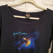 BLACK W/EAGLE LONG SLEEVE TOP
