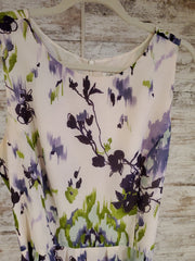 PURPLE/WHITE FLORAL LONG DRESS