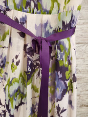 PURPLE/WHITE FLORAL LONG DRESS