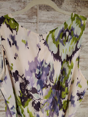 PURPLE/WHITE FLORAL LONG DRESS