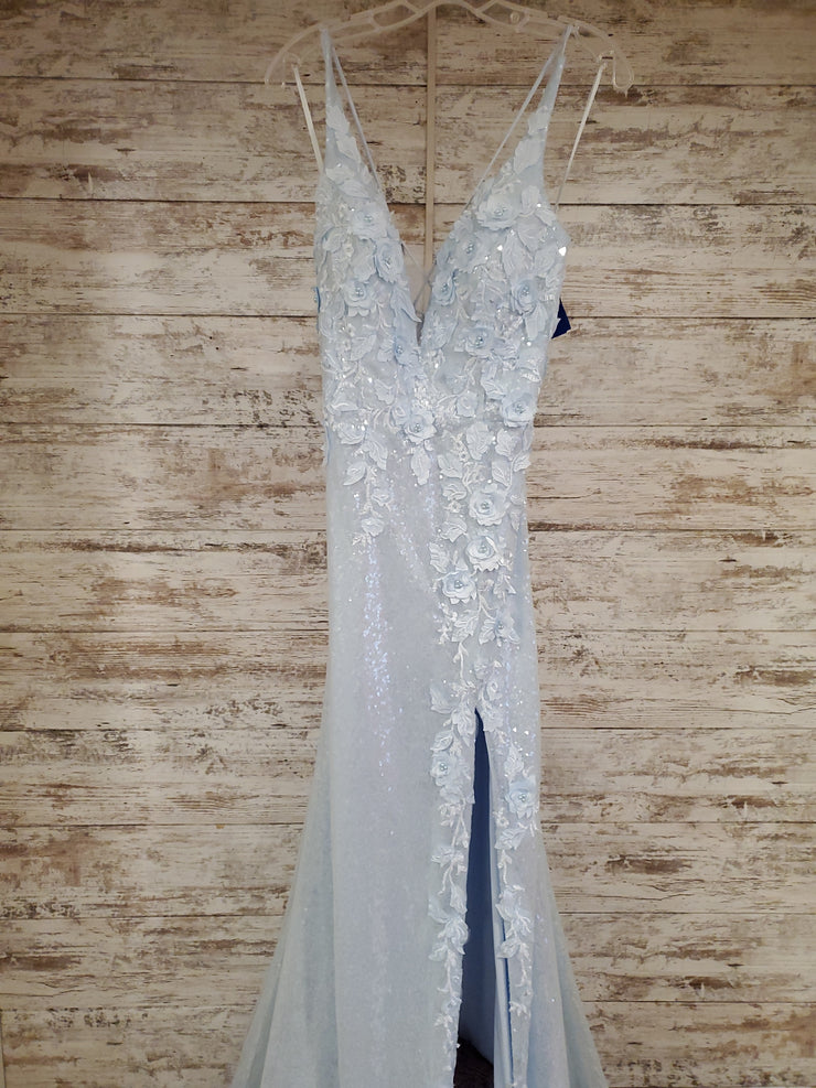 BLUE/FLORAL SPARKLY LONG GOWN