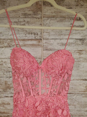 PINK FLORAL A LINE GOWN $750