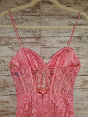 PINK FLORAL A LINE GOWN $750