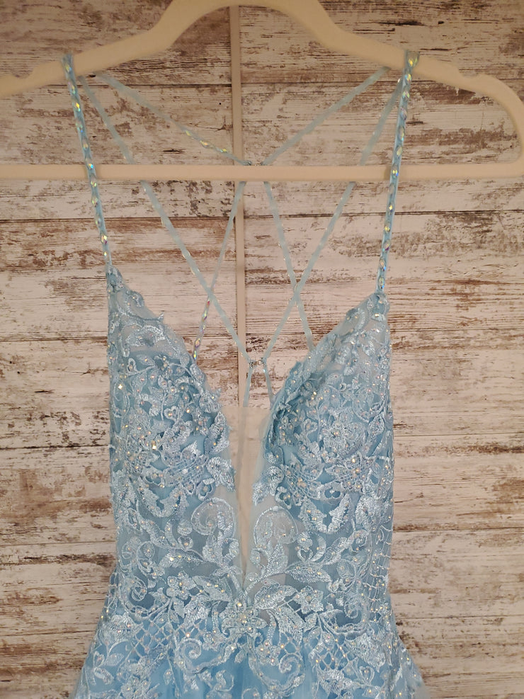 BLUE PRINCESS A LINE GOWN