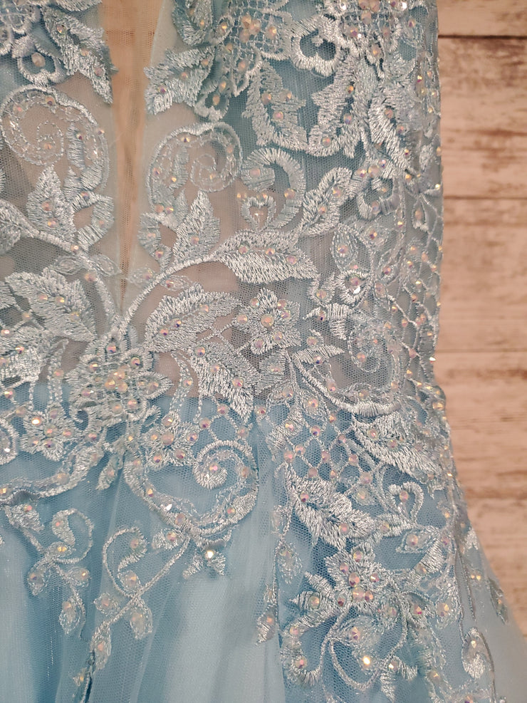 BLUE PRINCESS A LINE GOWN