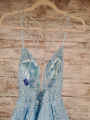 BLUE PRINCESS A LINE GOWN