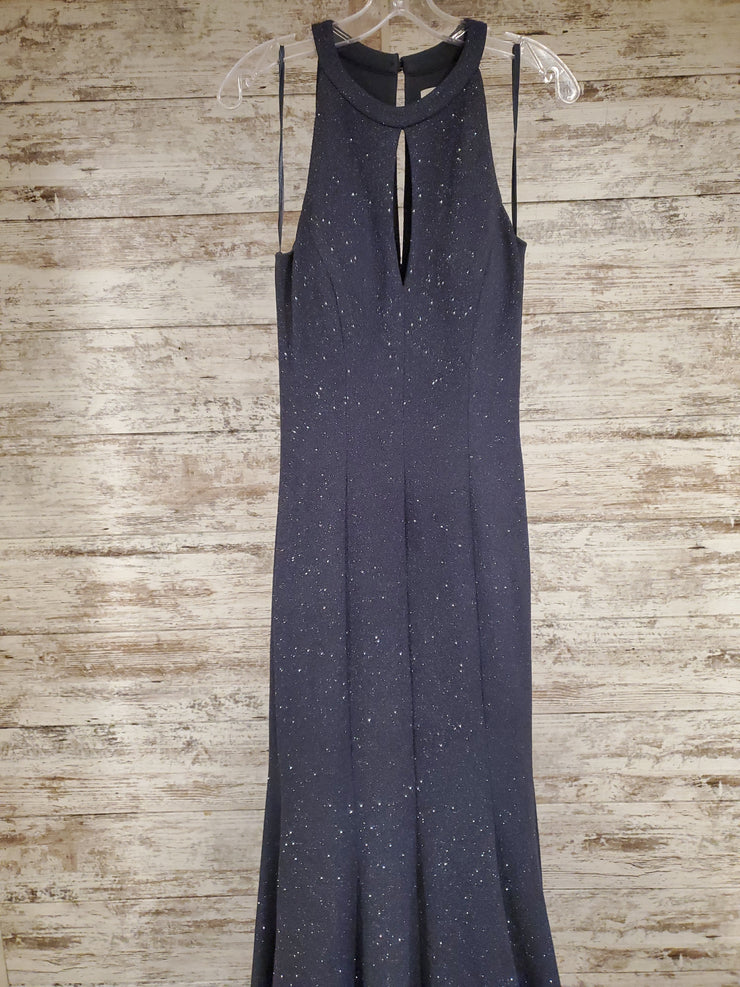 GRAY SPARKLY LONG EVENING GOWN