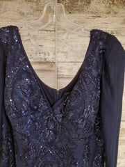 NAVY LONG EVENING GOWN