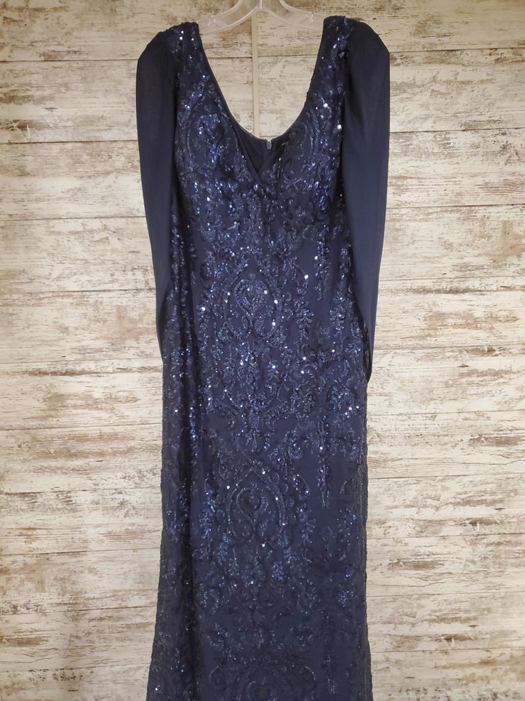 NAVY LONG EVENING GOWN
