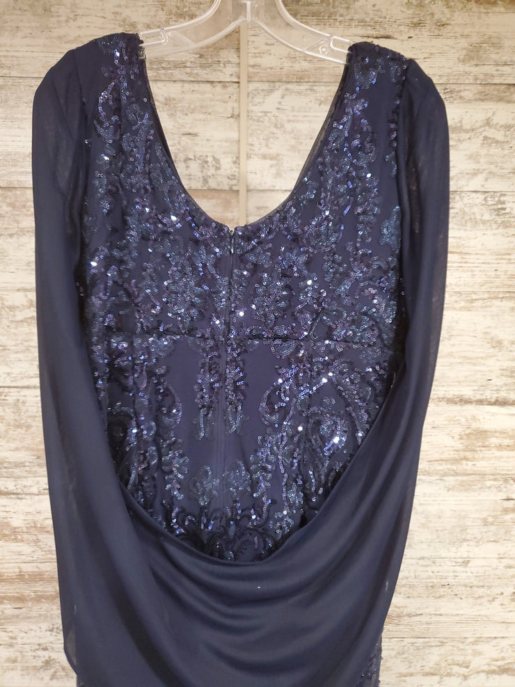 NAVY LONG EVENING GOWN