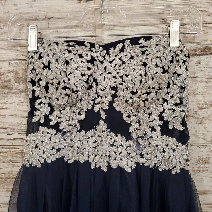 NAVY/SILVER SHORT DRESS