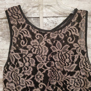 BLACK/TAN 2 PC. SHORT DRESS