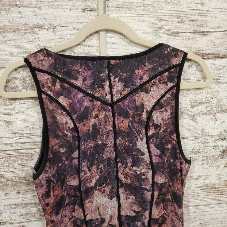 BLACK/PINK FLORAL SHORT DRESS