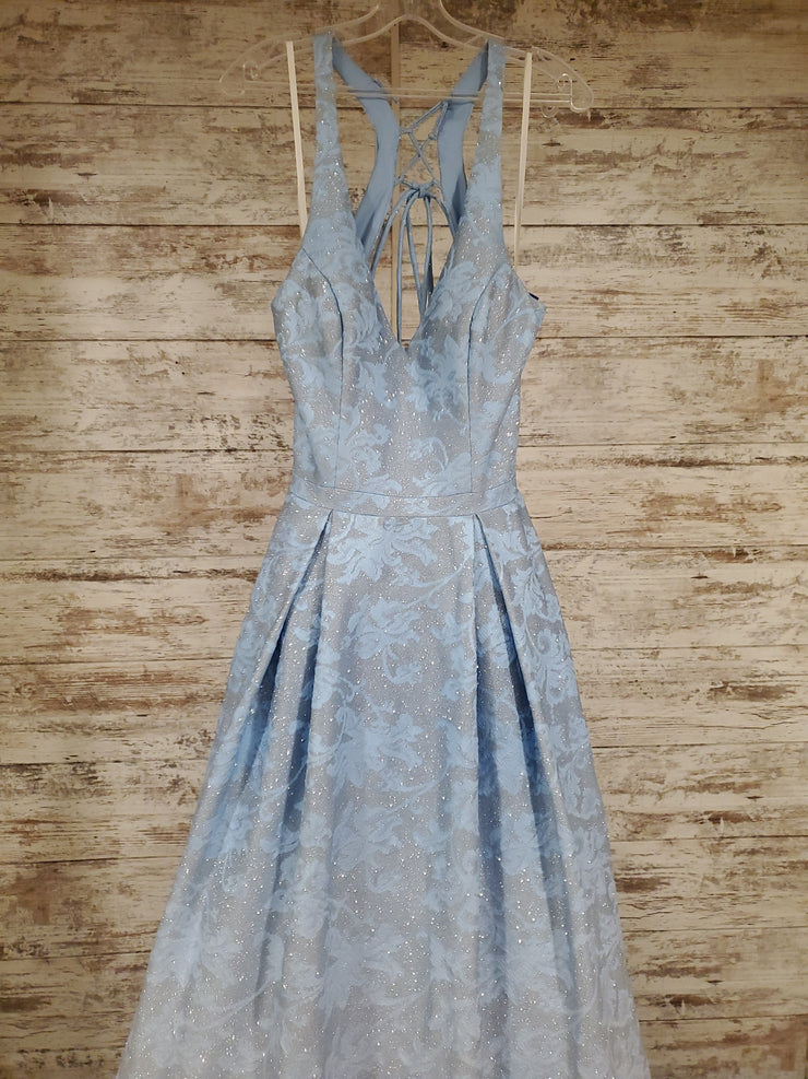 BLUE A LINE GOWN