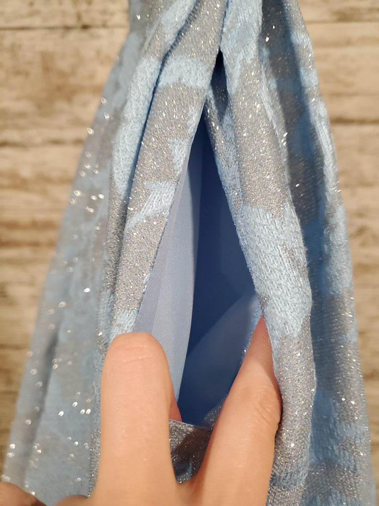BLUE A LINE GOWN