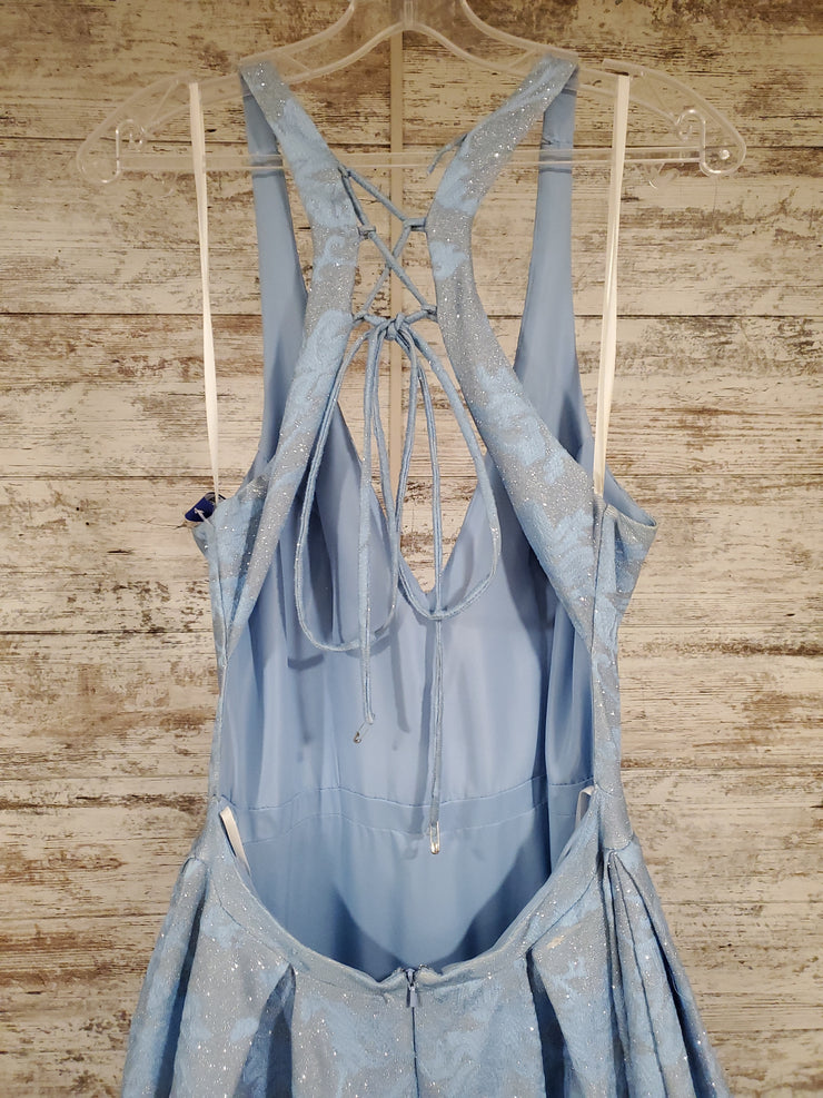 BLUE A LINE GOWN