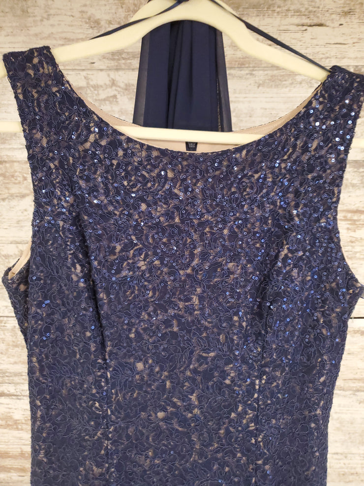 NAVY LONG EVENING GOWN (NEW)
