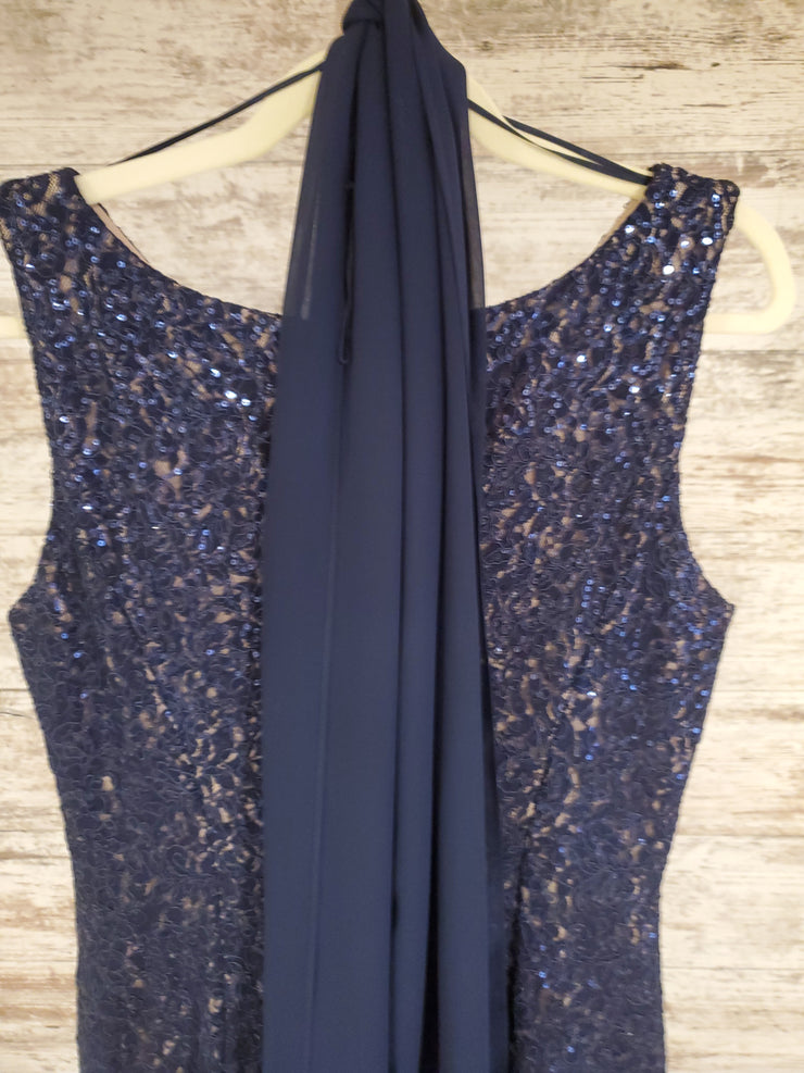 NAVY LONG EVENING GOWN (NEW)