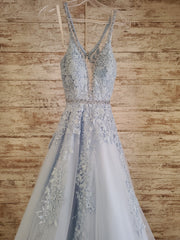 BLUE A LINE GOWN