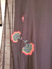 BLACK/FLORAL LONG EVENING GOWN