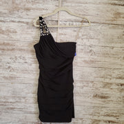 BLACK 1 SHOULDER SHORT DRESS