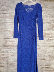 ROYAL BLUE LACE LONG DRESS