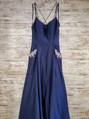 NAVY A LINE GOWN