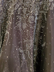 BLACK SPARKLY A LINE GOWN -NEW
