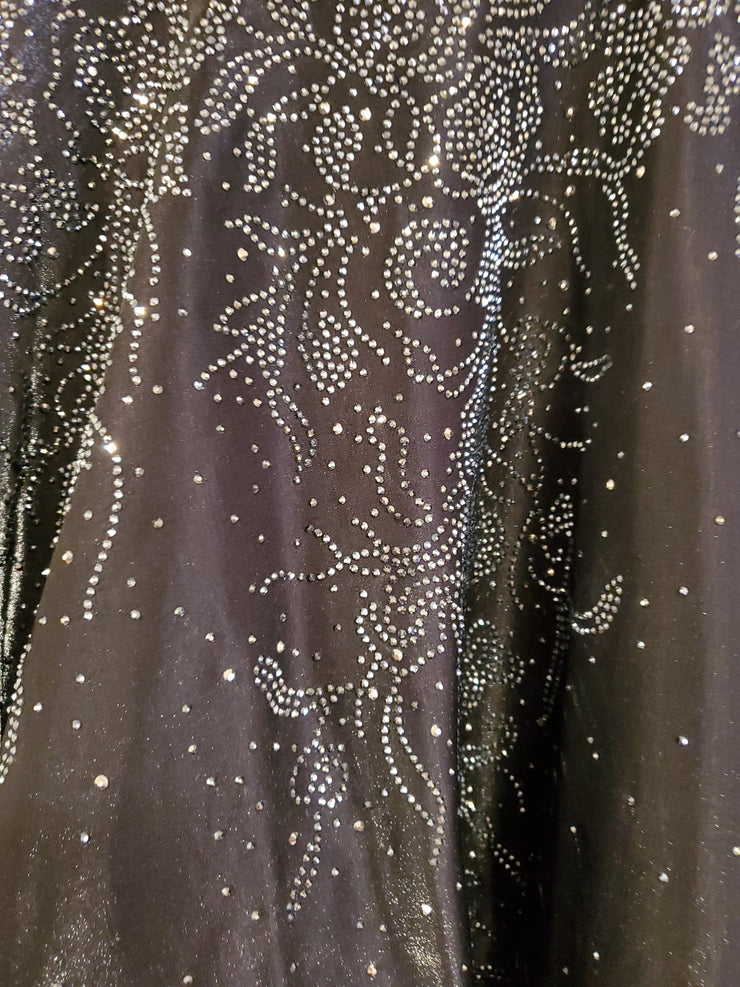 BLACK SPARKLY A LINE GOWN -NEW