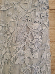 BLUE FLORAL A LINE GOWN