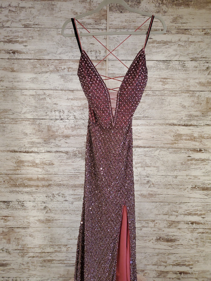 PURPLE SEQUIN LONG GOWN